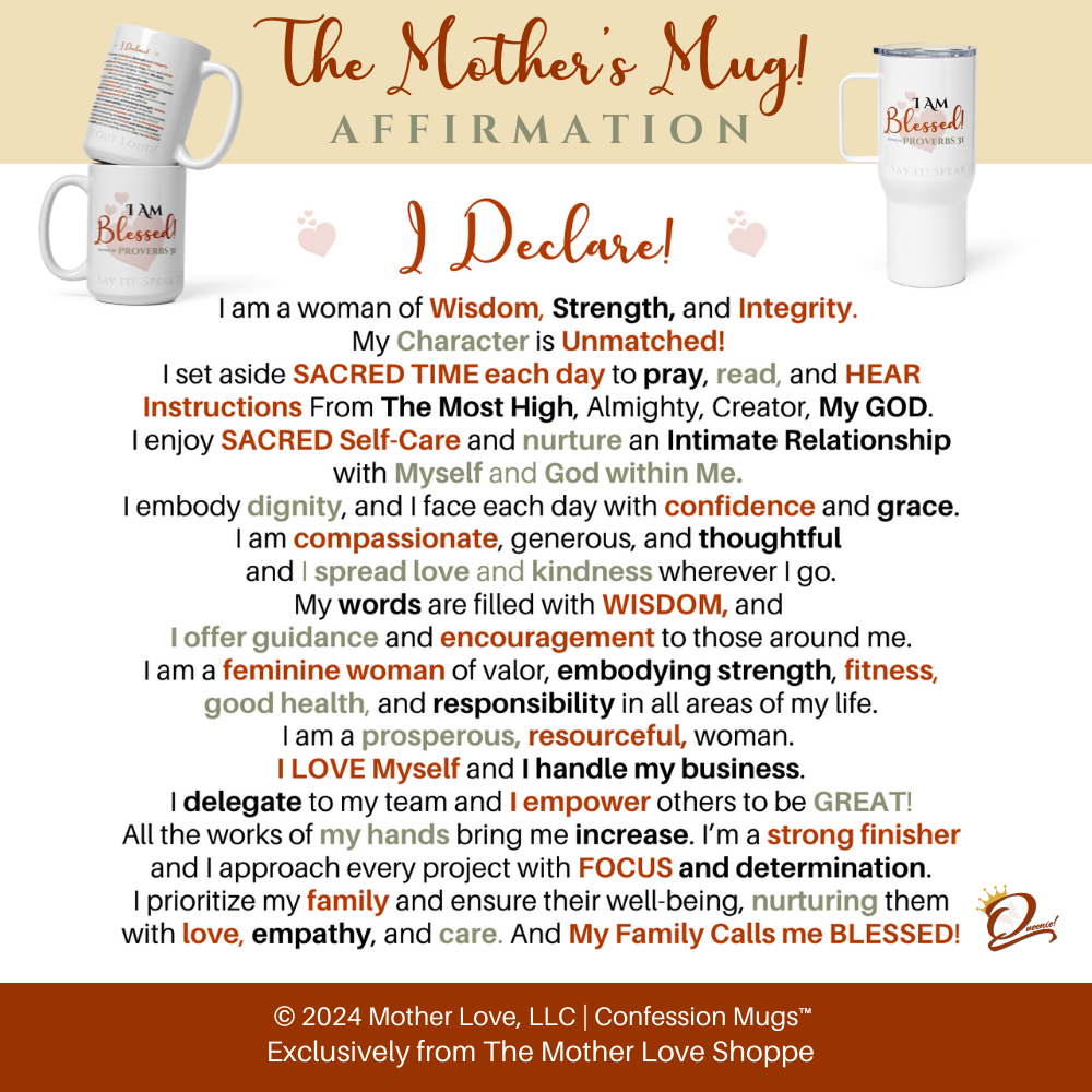 The Mother's Mug - I Am Blessed! ❤️ Confession Mug™️ - 20 oz. White Glossy mug