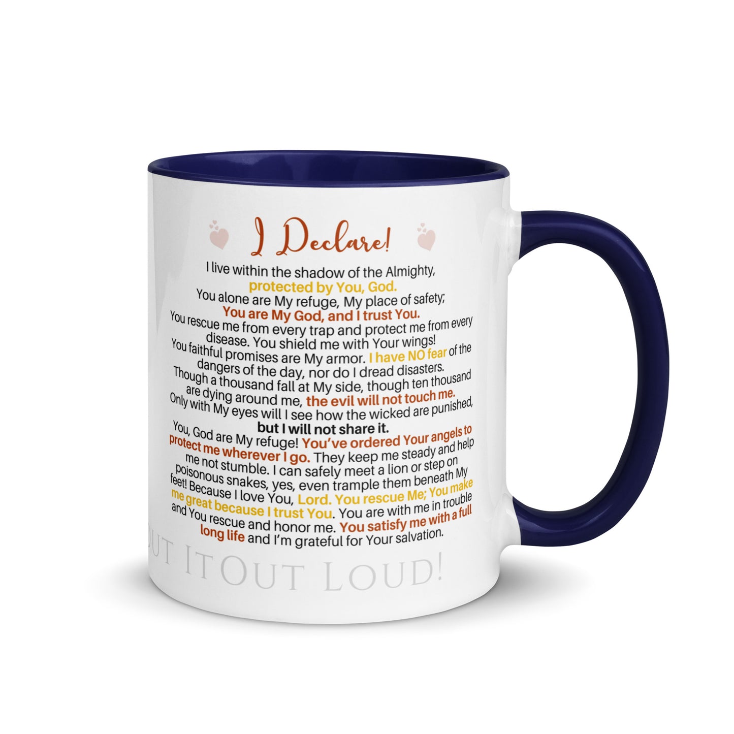 I am Psalm 91 Equipped! ❤️ Confession Mug, 15 oz. with Color Inside