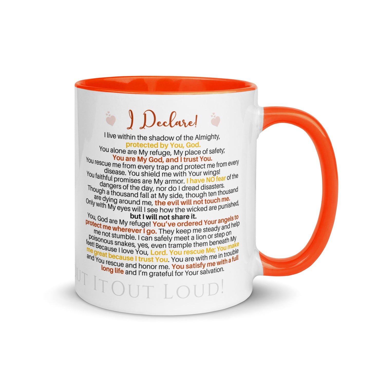 I am Psalm 91 Equipped! ❤️ Confession Mug, 15 oz. with Color Inside