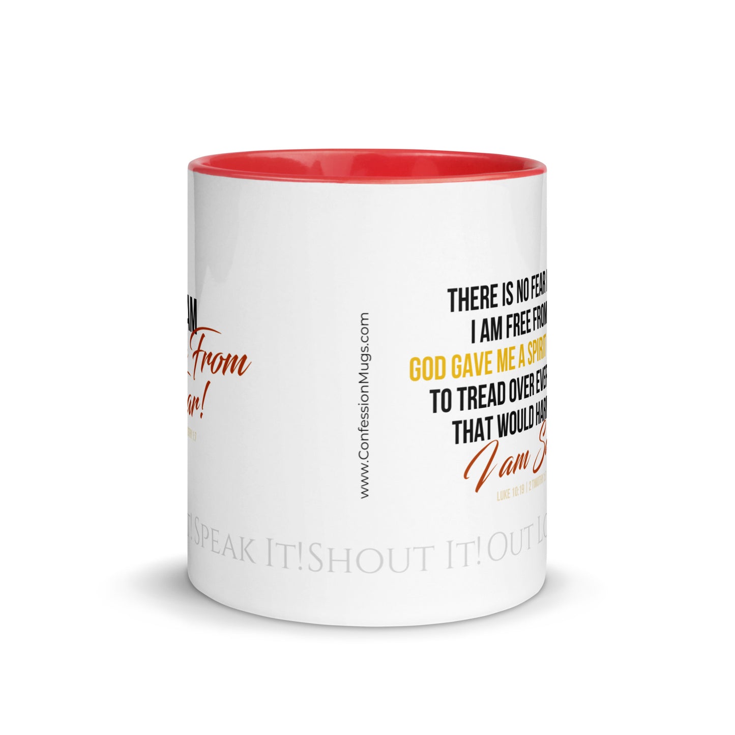 Confession Mug: Free From Fear with Color Inside