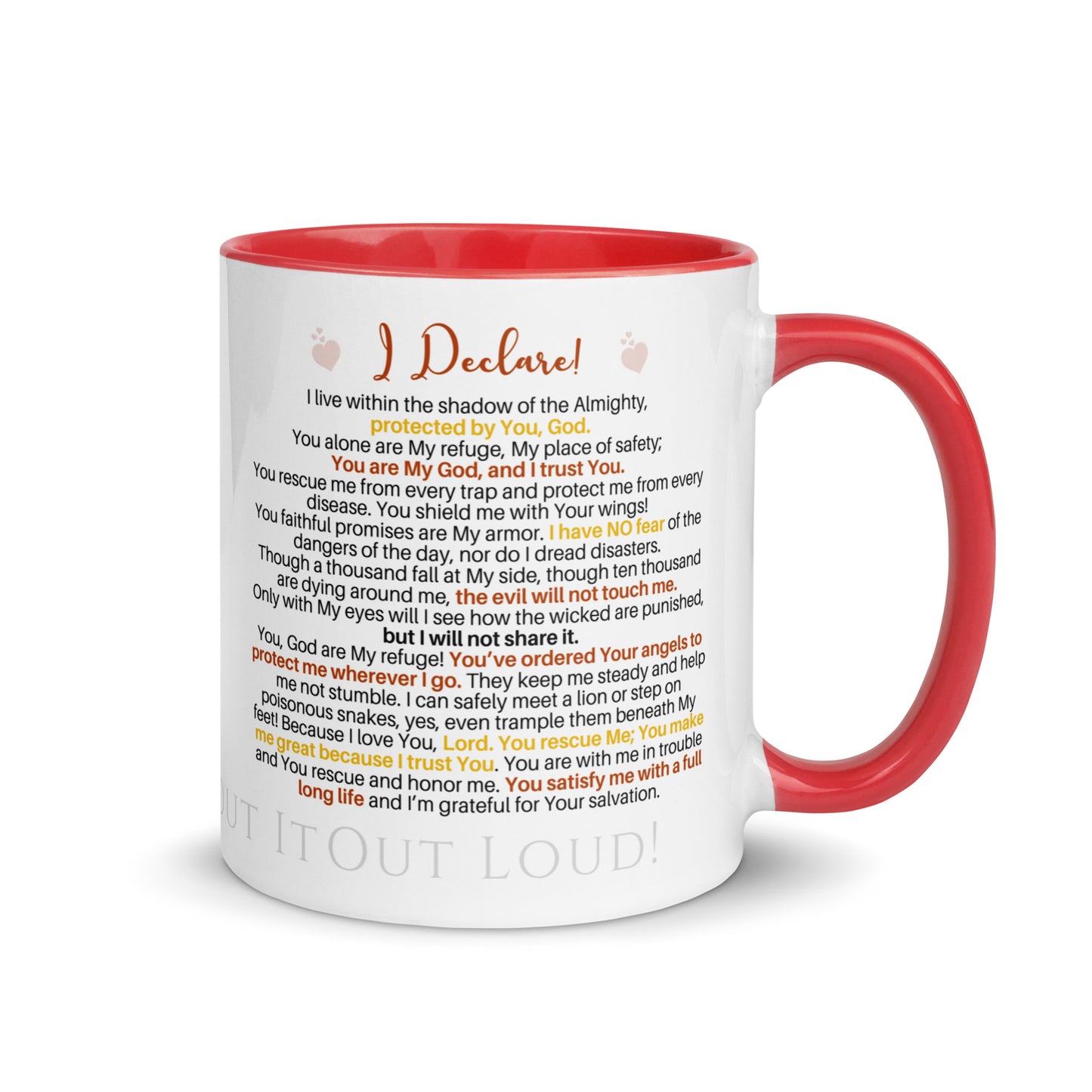 I am Psalm 91 Equipped! ❤️ Confession Mug, 15 oz. with Color Inside