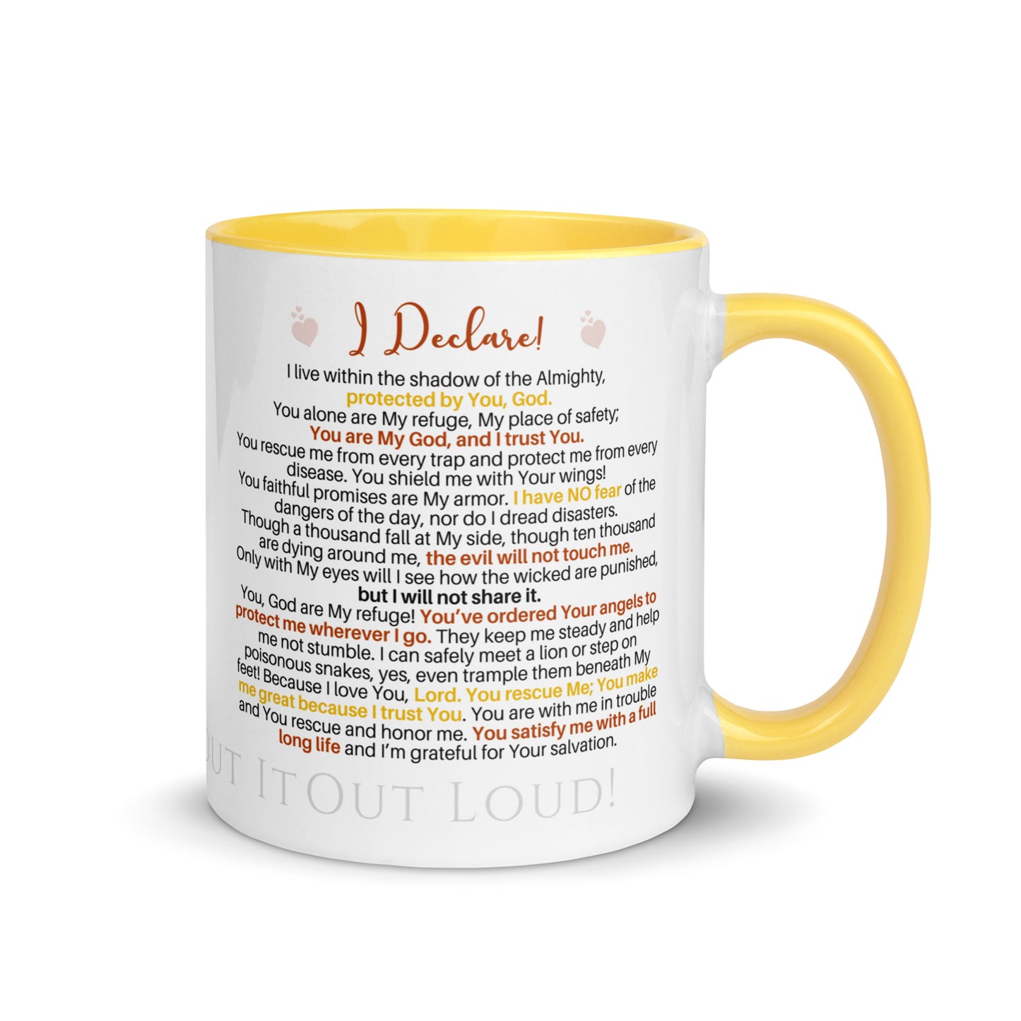 I am Psalm 91 Equipped! ❤️ Confession Mug, 15 oz. with Color Inside