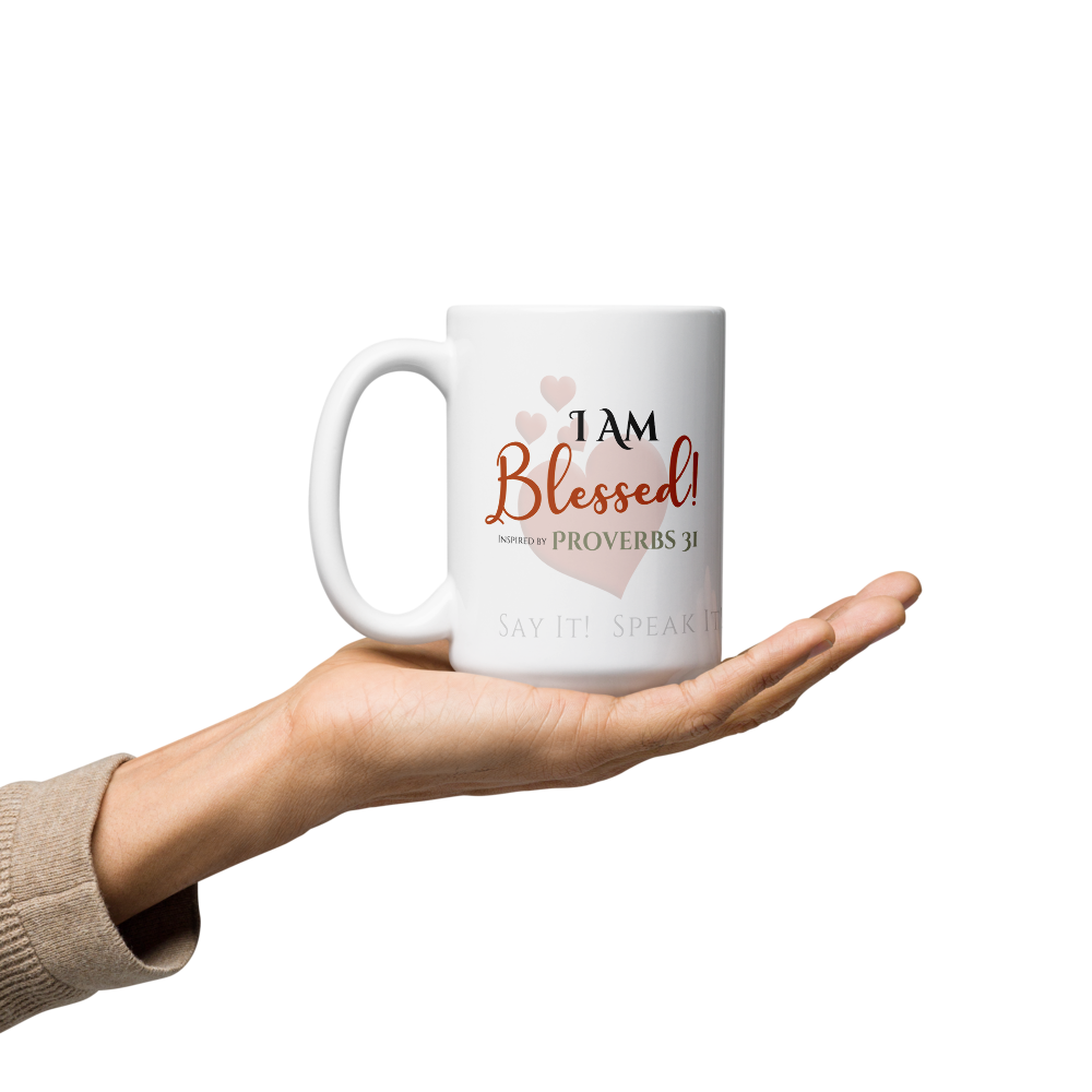 The Woman's Mug - I Am Blessed! ❤️ Confession Mug™️ - 20 oz. White Glossy mug